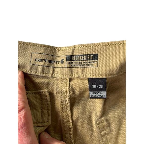 Carhartt work pants tan relaxed fit rugged flex sz 36 x 30 workwear brown - Picture 5 of 9